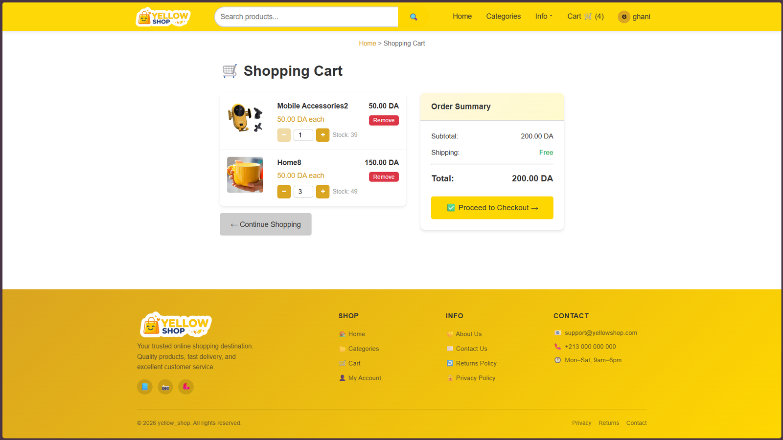 YELLOW SHOP screenshot